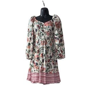 NWT Angie White and Red Ruffled Smocked Sundress, Size Medium